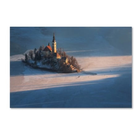 Ales Krivec 'Frozen Lake Bled' Canvas Art,16x24